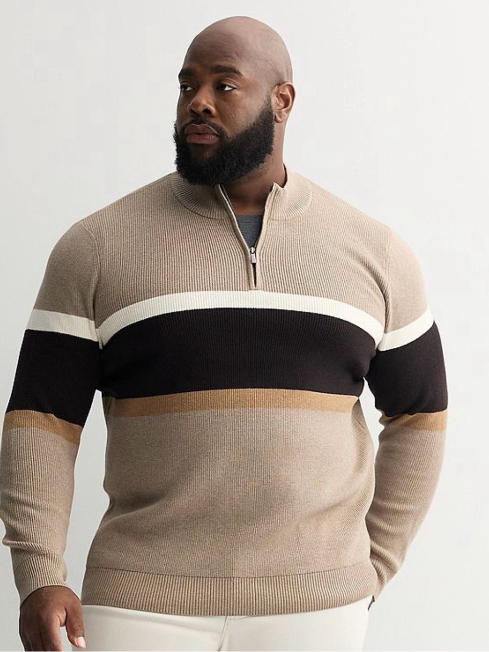 Big & Tall Sonoma Goods For Life Chest Stripe Quarter-Zip Sweater Size 2XB New